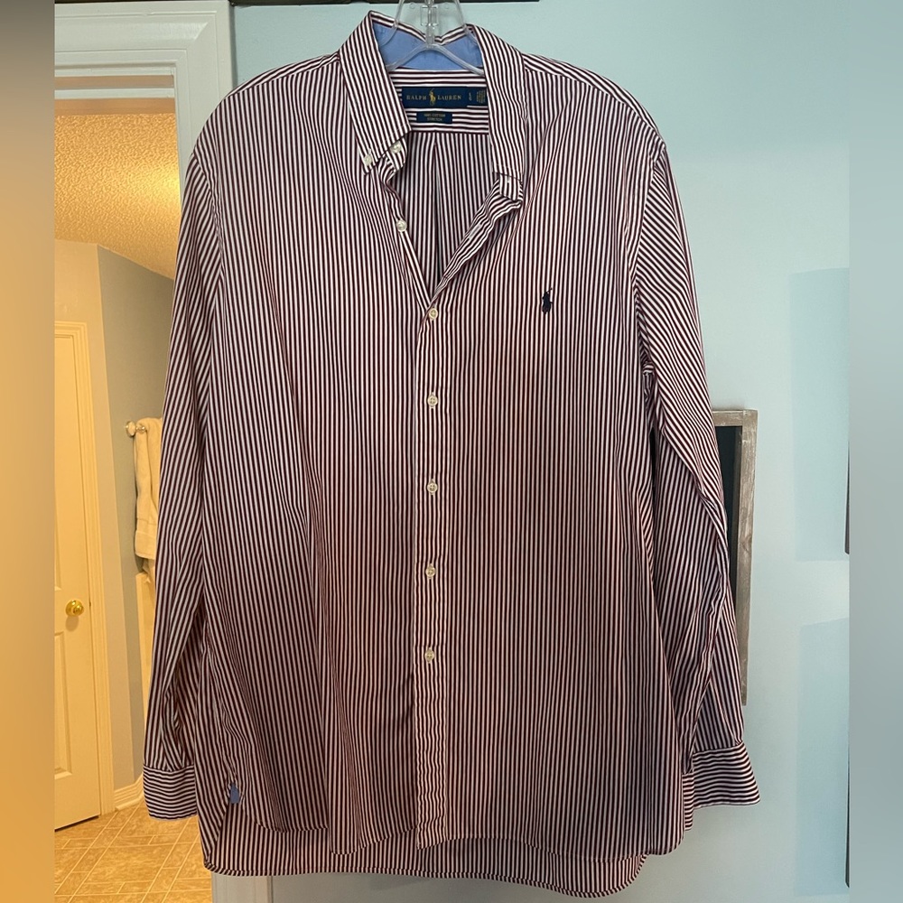 Maroon & white striped Polo